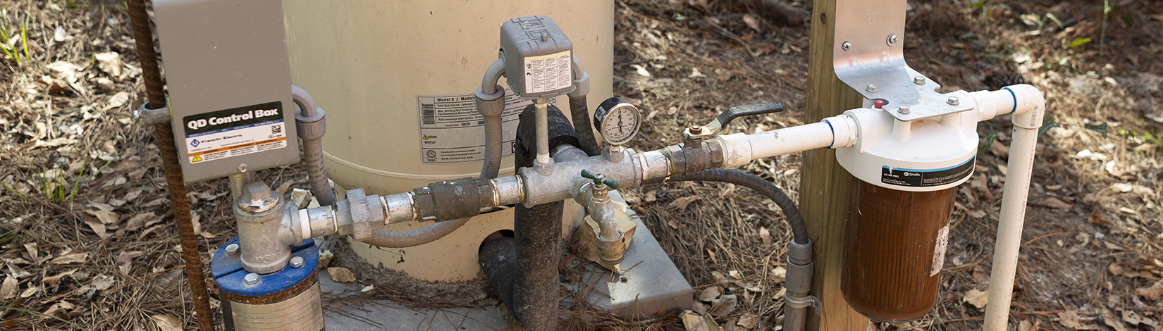 A septic system outside.
